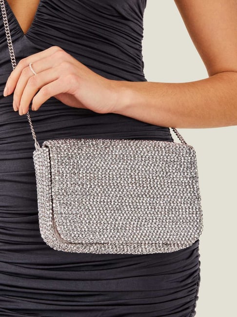 Accessorize London Silver Embellished Clutch