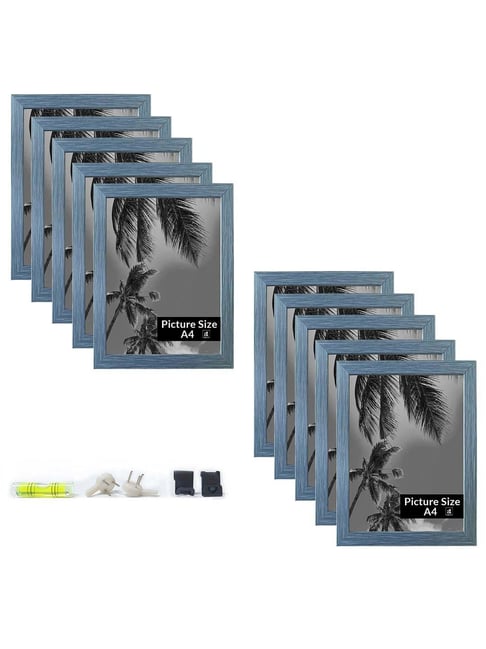 Art Street Blue Engineered Wood A4 Size Certificate & Document Photo Frames - Set of 10-picture-23