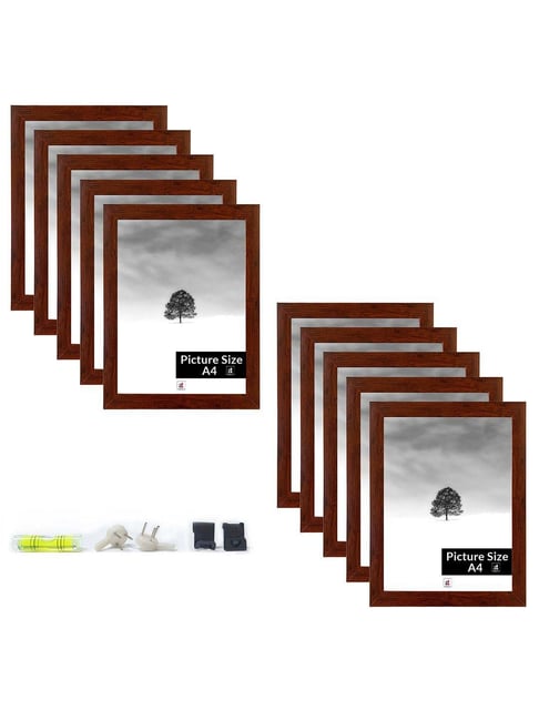 Art Street Brown Engineered Wood A4 Size Certificate & Document Photo Frames - Set of 10-picture-24
