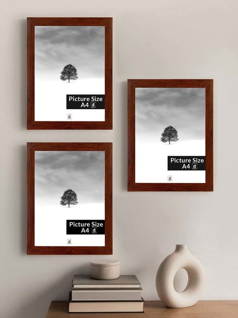 Art Street Brown Engineered Wood A4 Size Certificate & Document Photo Frames - Set of 3-picture-26