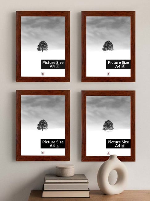 Art Street Brown Engineered Wood A4 Size Certificate & Document Photo Frames - Set of 4-picture-27