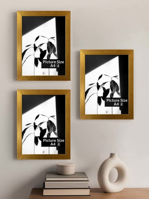 Art Street Gold Engineered Wood A4 Size Certificate & Document Photo Frames - Set of 3-picture-28