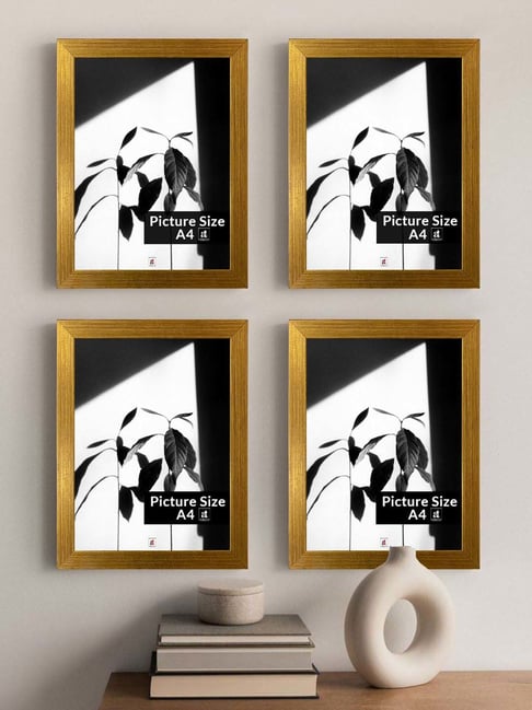 Buy Art Street Gold A4 Size Certificate Photo Frames - Set of 4 at