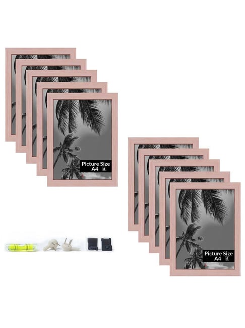 Art Street Pink Engineered Wood A4 Size Certificate & Document Photo Frames - Set of 10-picture-37