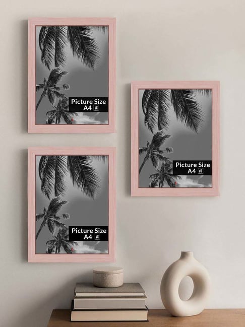 Art Street Pink Engineered Wood A4 Size Certificate & Document Photo Frames - Set of 3-picture-30