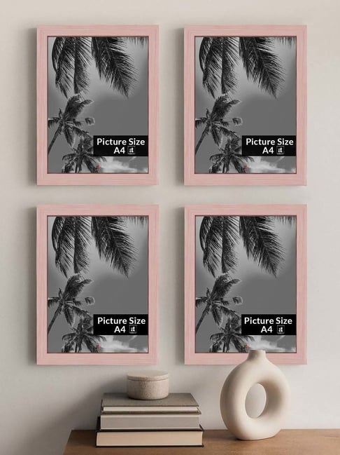 Art Street Pink Engineered Wood A4 Size Certificate & Document Photo Frames - Set of 4-picture-31