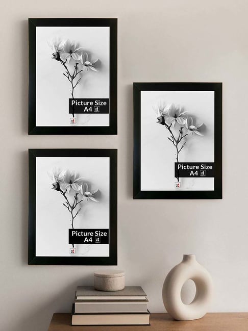 Art Street Black Engineered Wood A4 Size Certificate & Document Photo Frames - Set of 3-picture-38