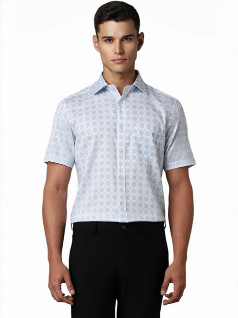 Louis Philippe White Regular Fit Printed Shirt-picture-35