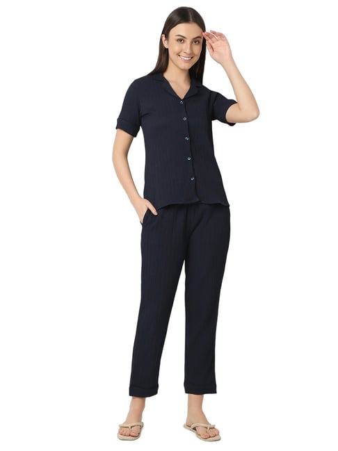 Smarty Pants Blue Shirt With Lounge Pants-picture-38