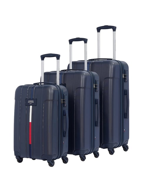 TOMMY HILFIGER Wyoming Navy 4 Wheels Large Hard Cabin Trolley BagSet of 3-image-41