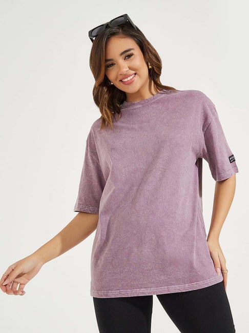 Styli Pink Cotton Plain Sports T-Shirt-picture-44