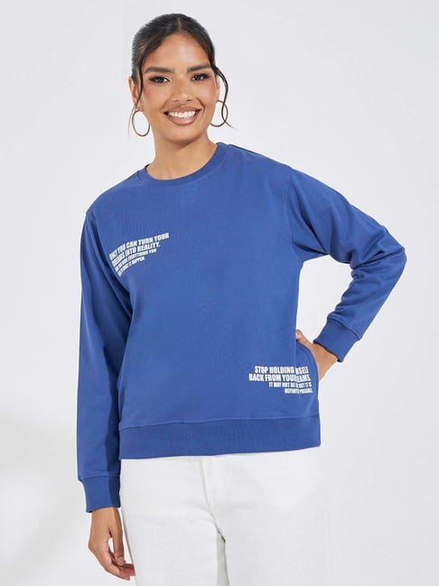 Styli Navy Printed Sweatshirt-picture-43