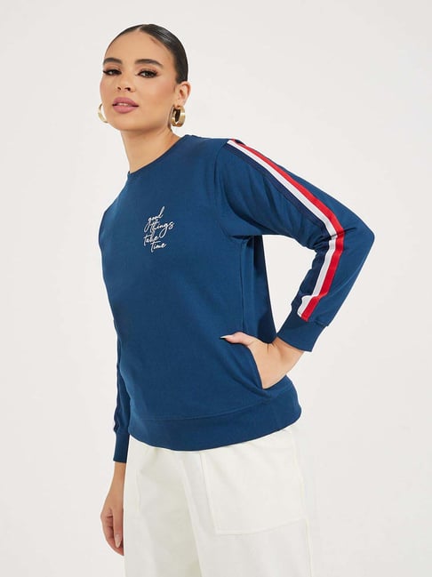 Styli Navy Printed Sweatshirt-picture-38