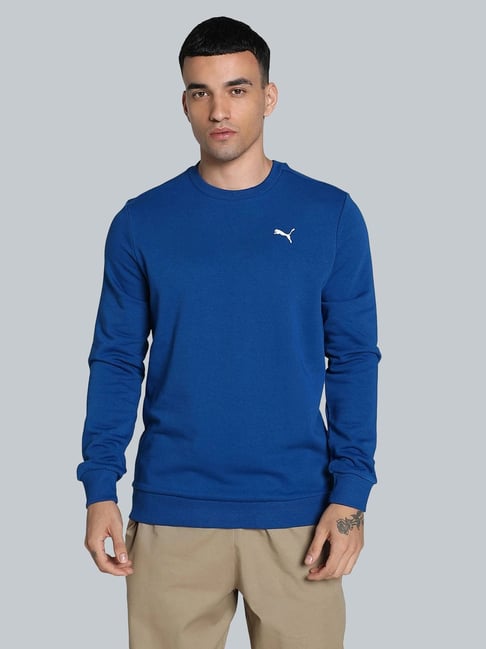 Puma Blue Regular Fit Texture Sweatshirt