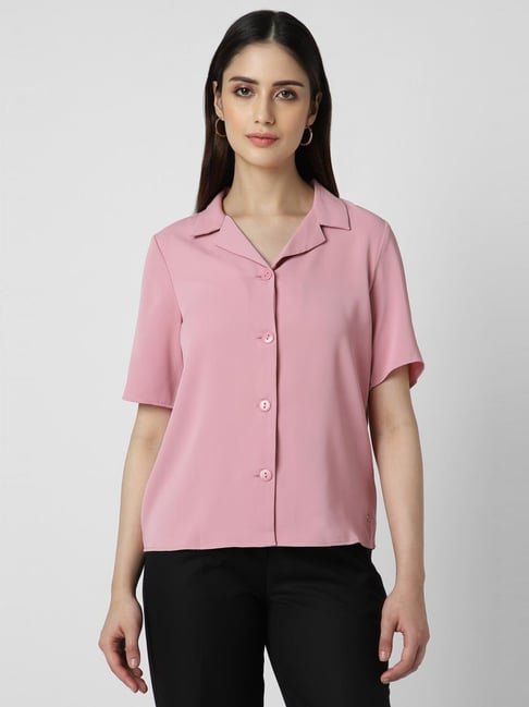 Pink formal shops shirt for ladies