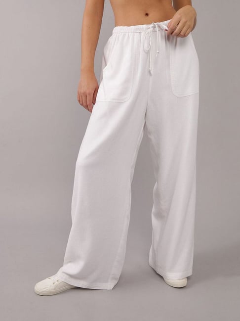 American Eagle Outfitters White Plain Wide Leg Pants-picture-48