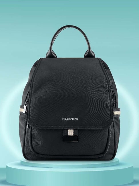 Fastrack Black Nylon Medium Backpack-image-29