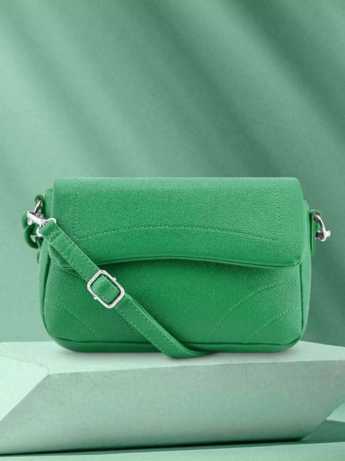 Buy Fastrack Green Solid Medium Satchel Handbag For Women At Best