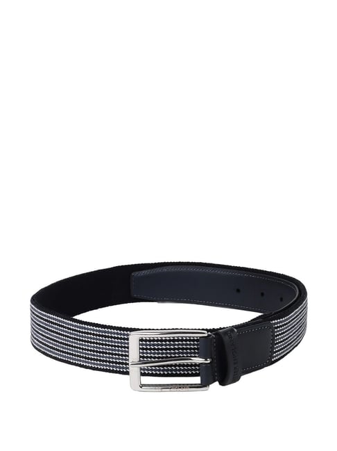 Peter England Black Leather Waist Belt For Men-picture-19