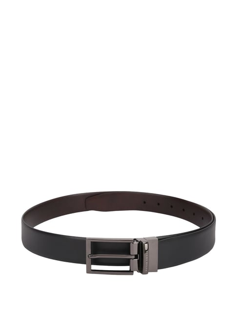 Peter England Black & Brown Leather Reversible Belt For Men-picture-34