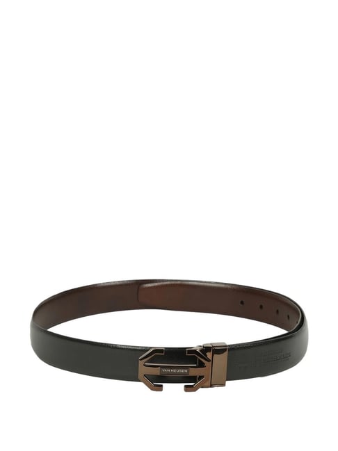 Buy Van Heusen Brown Black Leather Reversible Belt For Men At