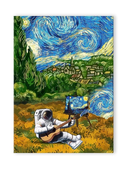 Buy Art Street Green & Blue Astronaut With Violin Graffiti