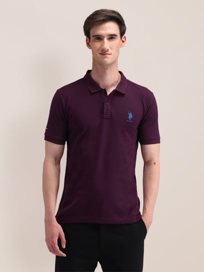 U.S. Polo Assn. Purple Cotton Regular Fit Polo T-Shirt