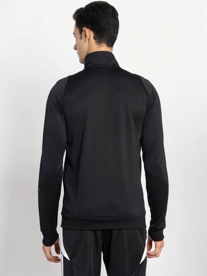 Buy Adidas Black Slim Fit Logo Printed Sports Jacket for Mens