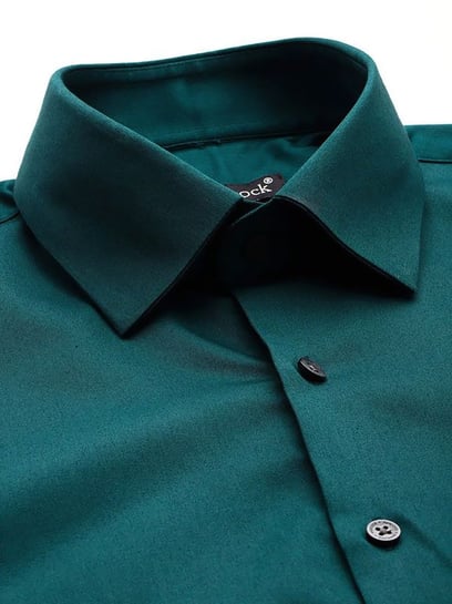 Hancock Green Slim Fit Solid Shirts