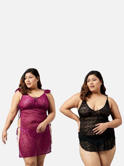 a様　BABYDOLL 80cm〜110cm 90点＋60点　おまとめ Secrets By ZeroKaata Purple & Black Lace Work Babydoll With Panty