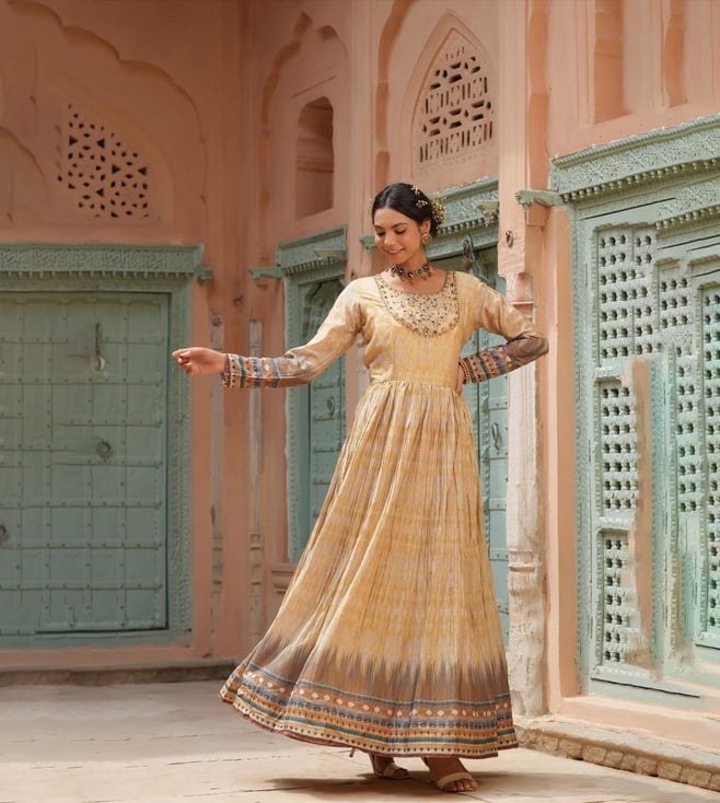 chinese dress ladies Lime Green Chikankari Embroidered Anarkali Gown  VAMA DESIGNS Indian  Bridal Couture