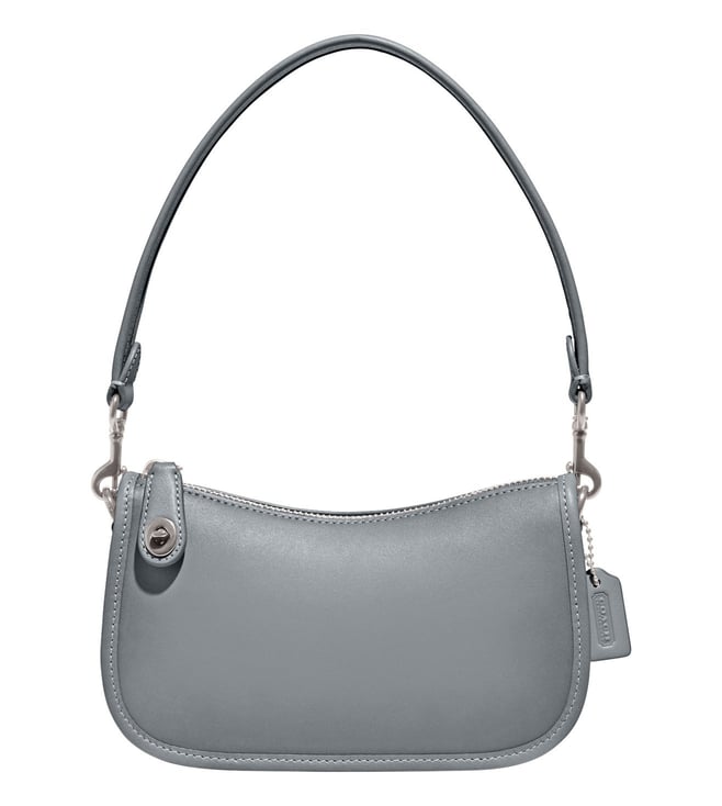 Coach hotsell gray pebbled leather handbag shoulderbag