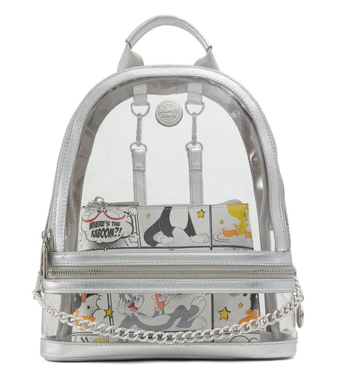 ALDO Silver Looney Tunes Printed Small Backpack