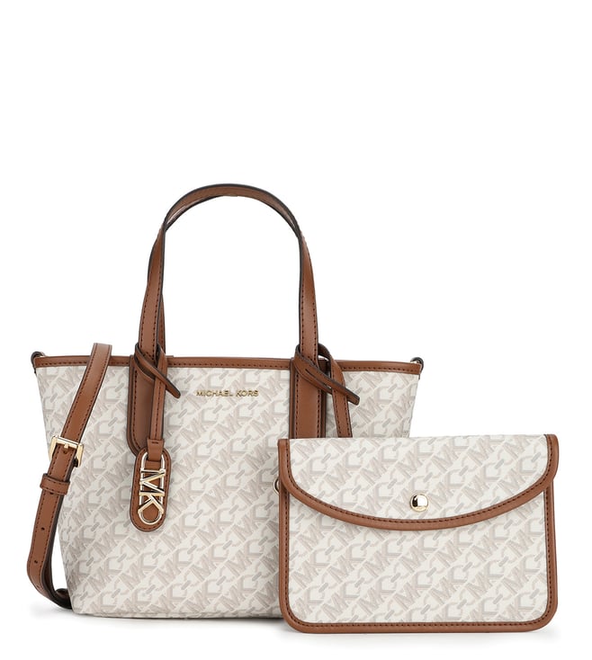 ☆MICHAEL KORS☆ ELIZA XS Tote 2wayバッグ VANILLA/LUGG♪ Buy Michael Kors Vanilla & Luggage ELIZA Small Tote Bag for
