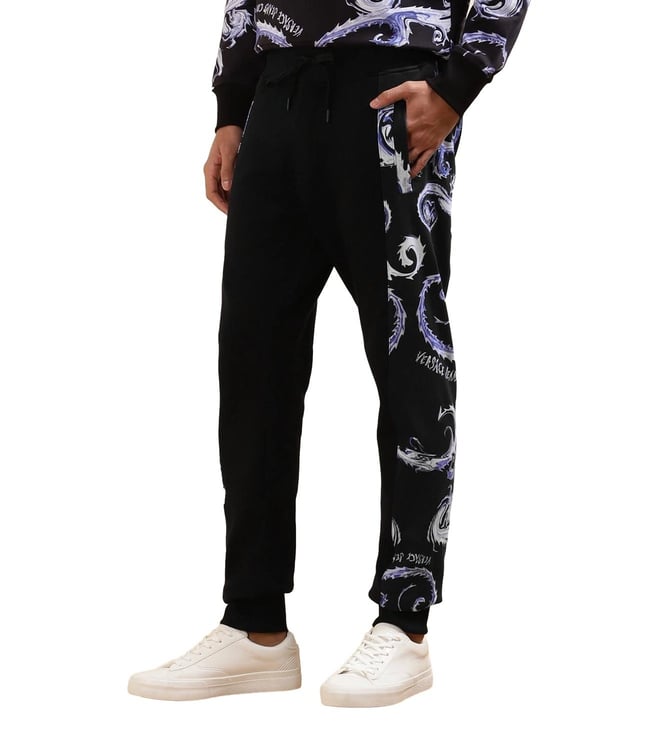 Buy Men Black Watercolour Baroque Panels Track Pants Online @ Tata