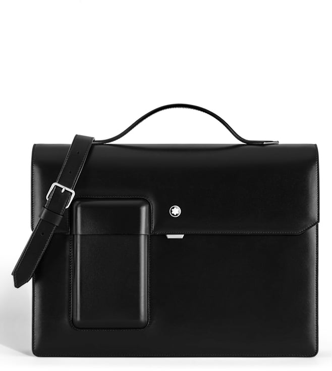 Montblanc Black Meisterstuck Large Leather Briefcase with Pen Case