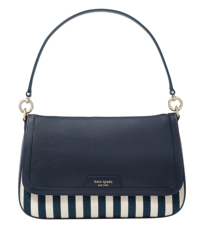 Kate Spade Leather and striped factory satchel