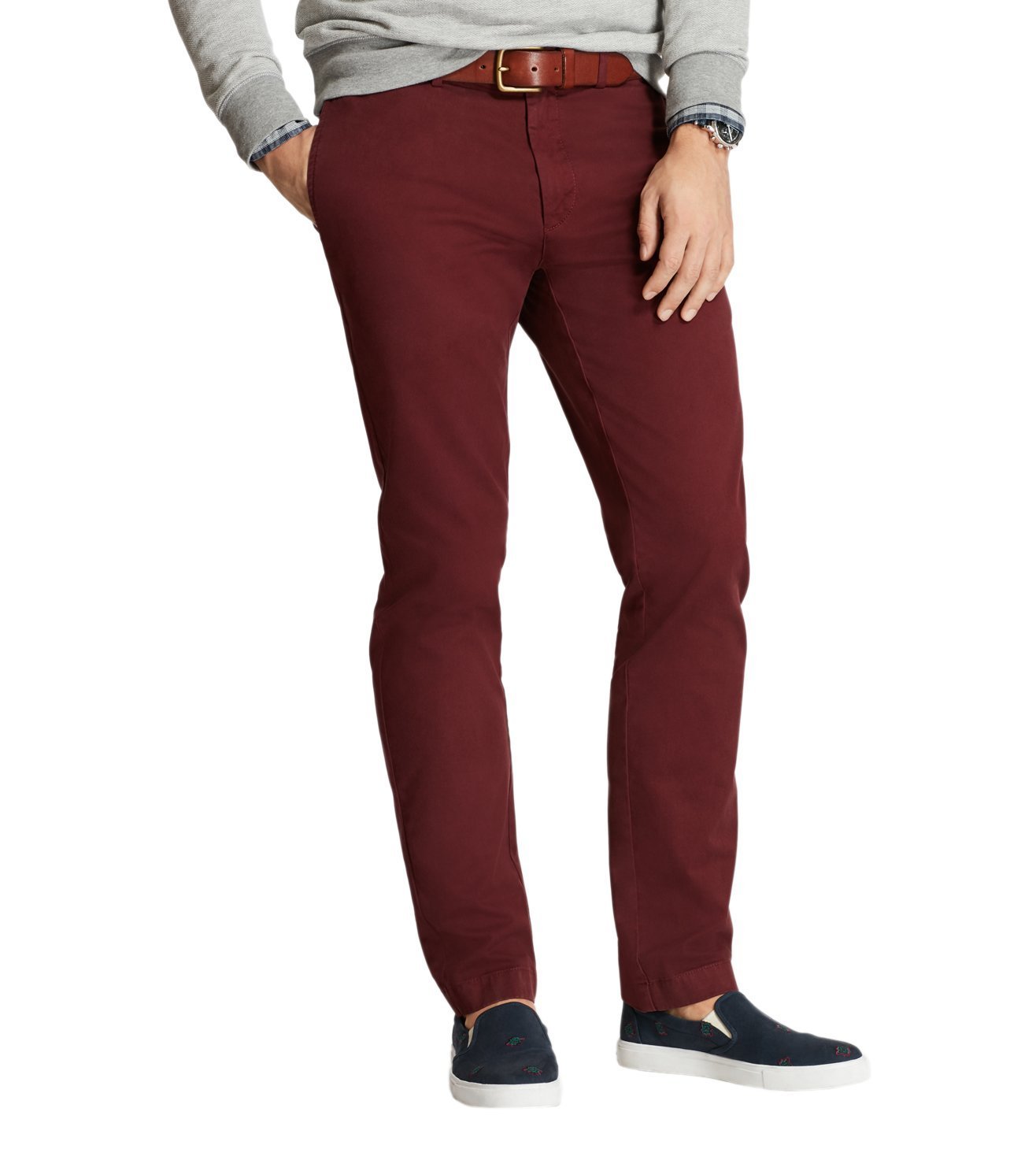 burgundy slim fit chinos