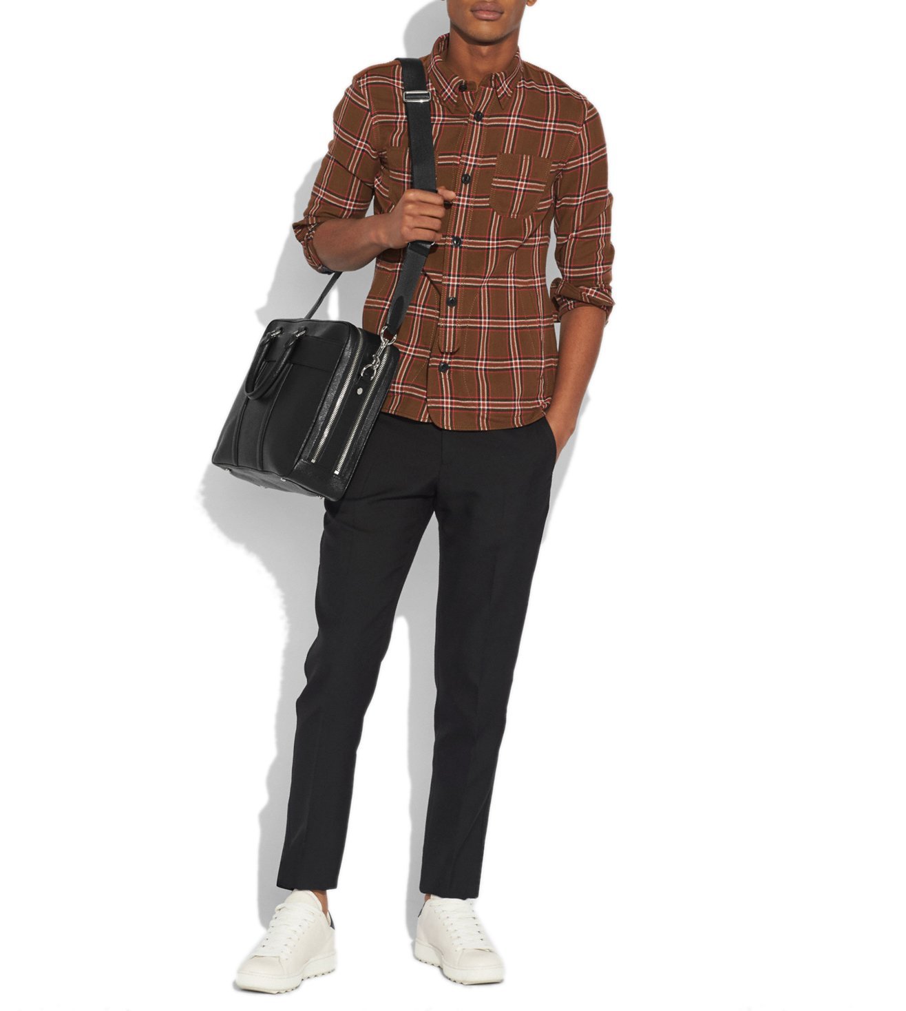 coach double zip briefcase