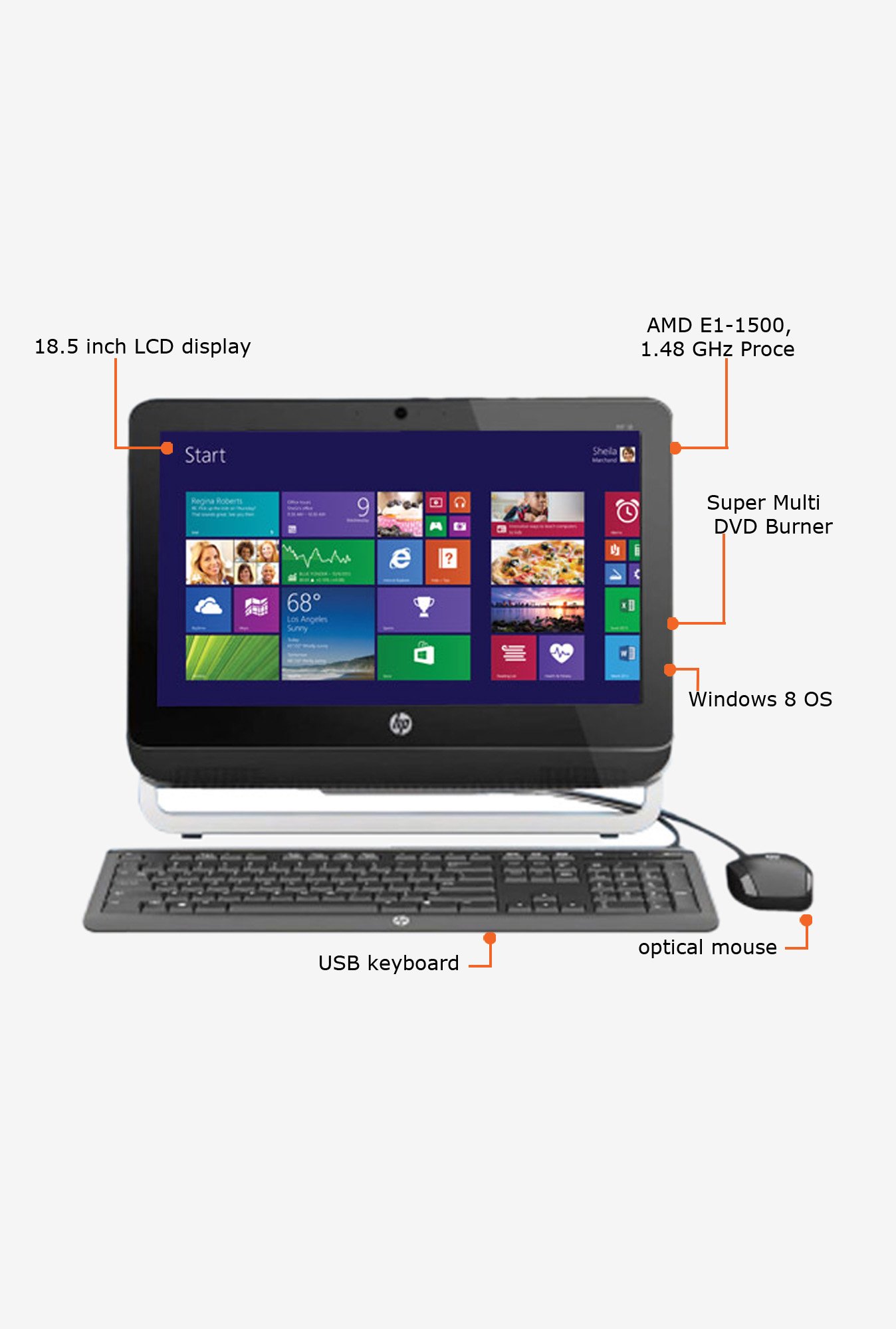 Buy Hp 1310in 18 5 Inches All In One Desktop Black Online At Tatacliq Com