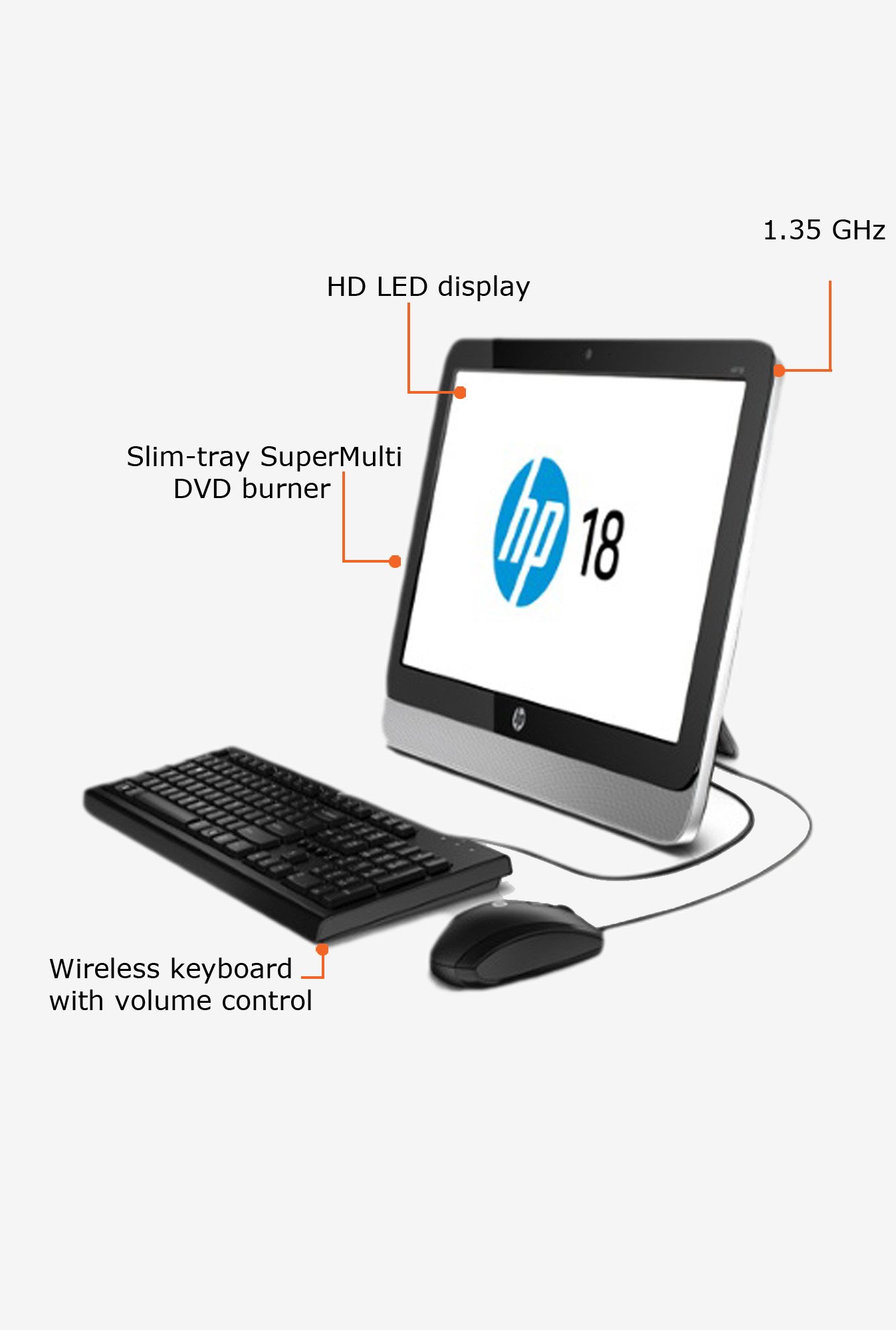 Buy Hp 18 50in 18 5 Inches All In One Desktop Online At Tatacliq Com