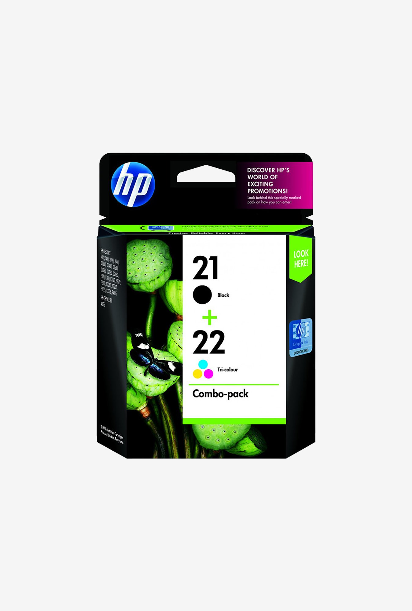 HP 21 Black/22 Tri-color Combo-pack Original Ink Cartridges