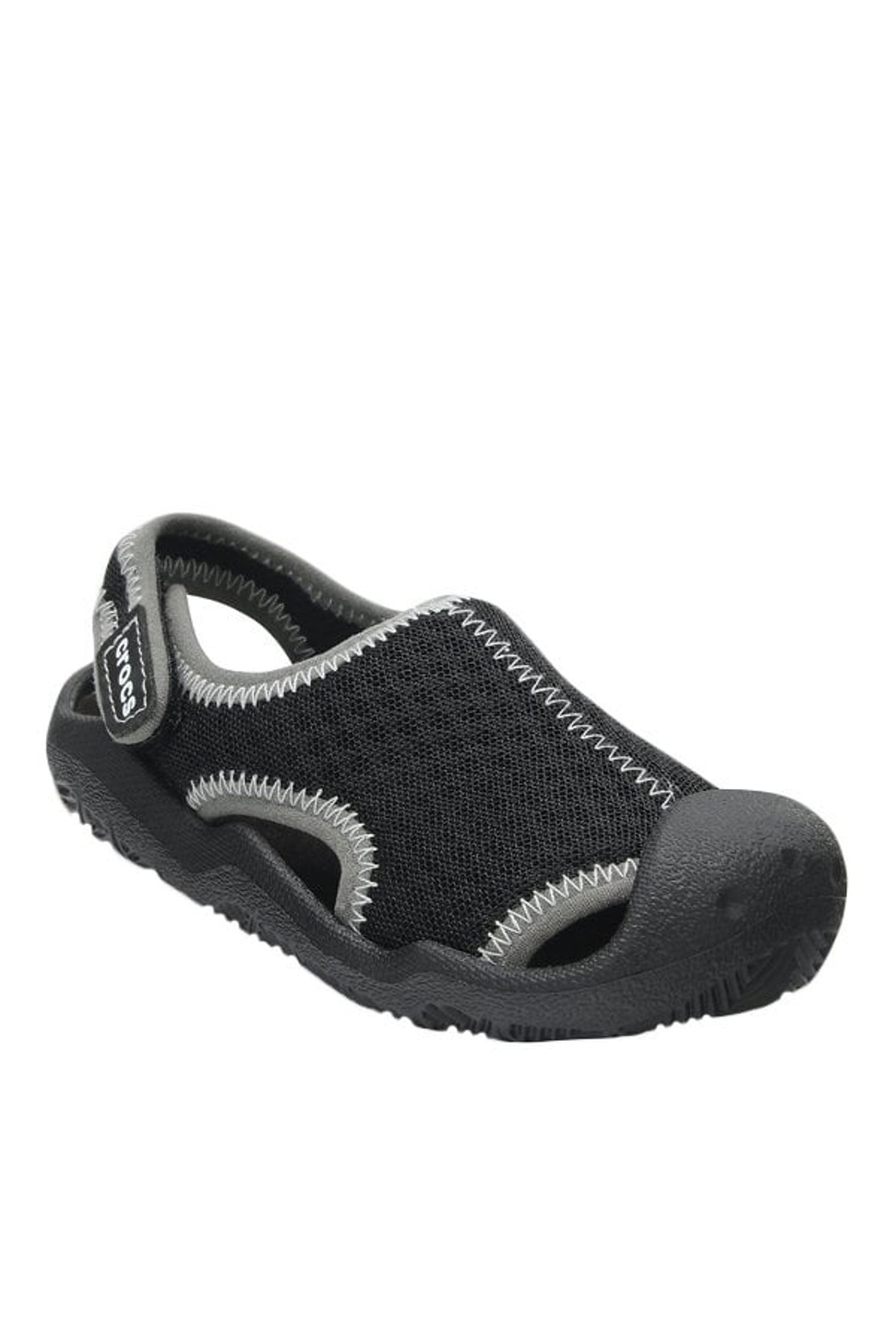 Mens Crocs Swift Water Mesh Fisherman Deck Sandals Size 10 M Black Grey |  eBay