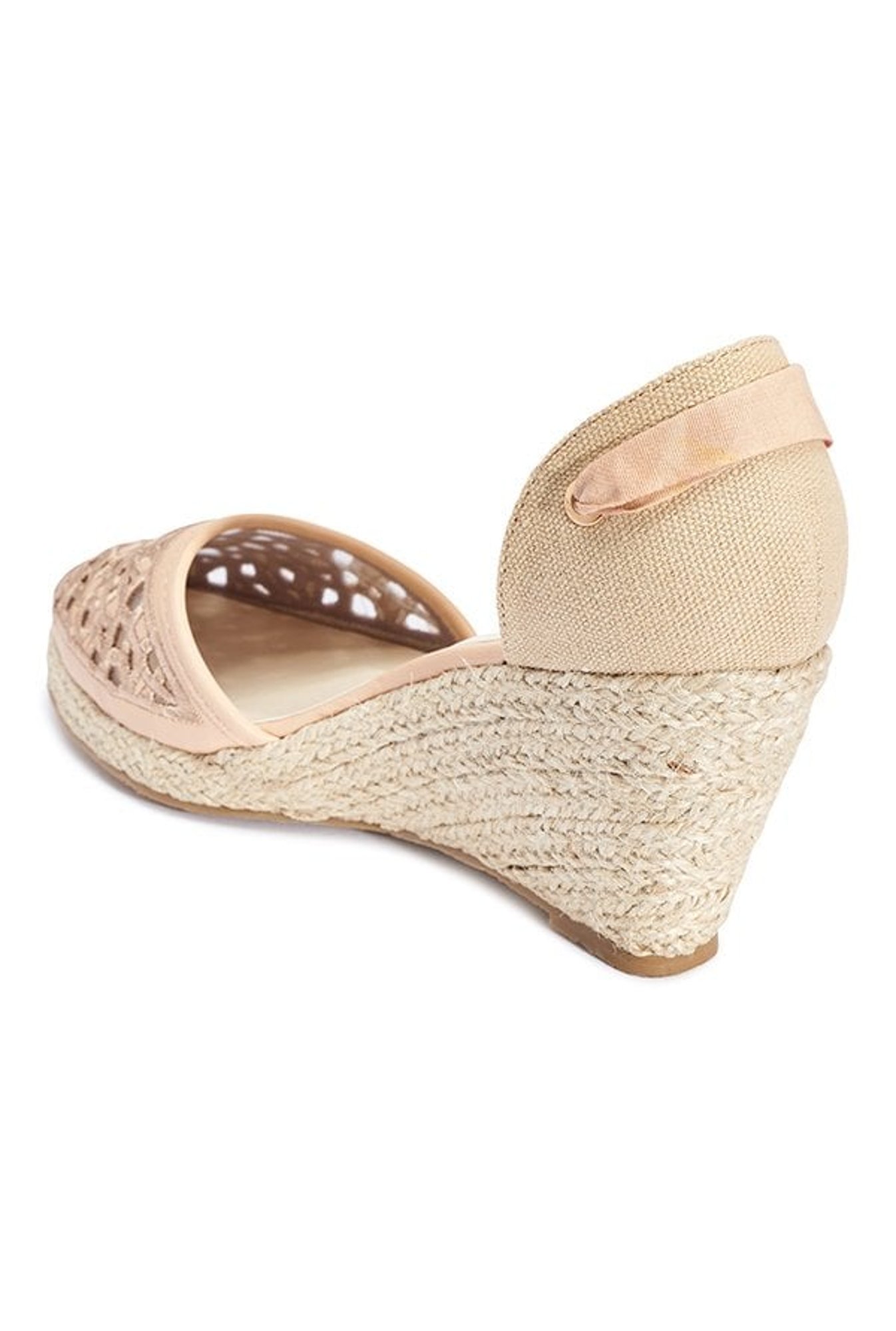 Buy Truffle Collection Nude Ankle Strap Espadrille Wedges for