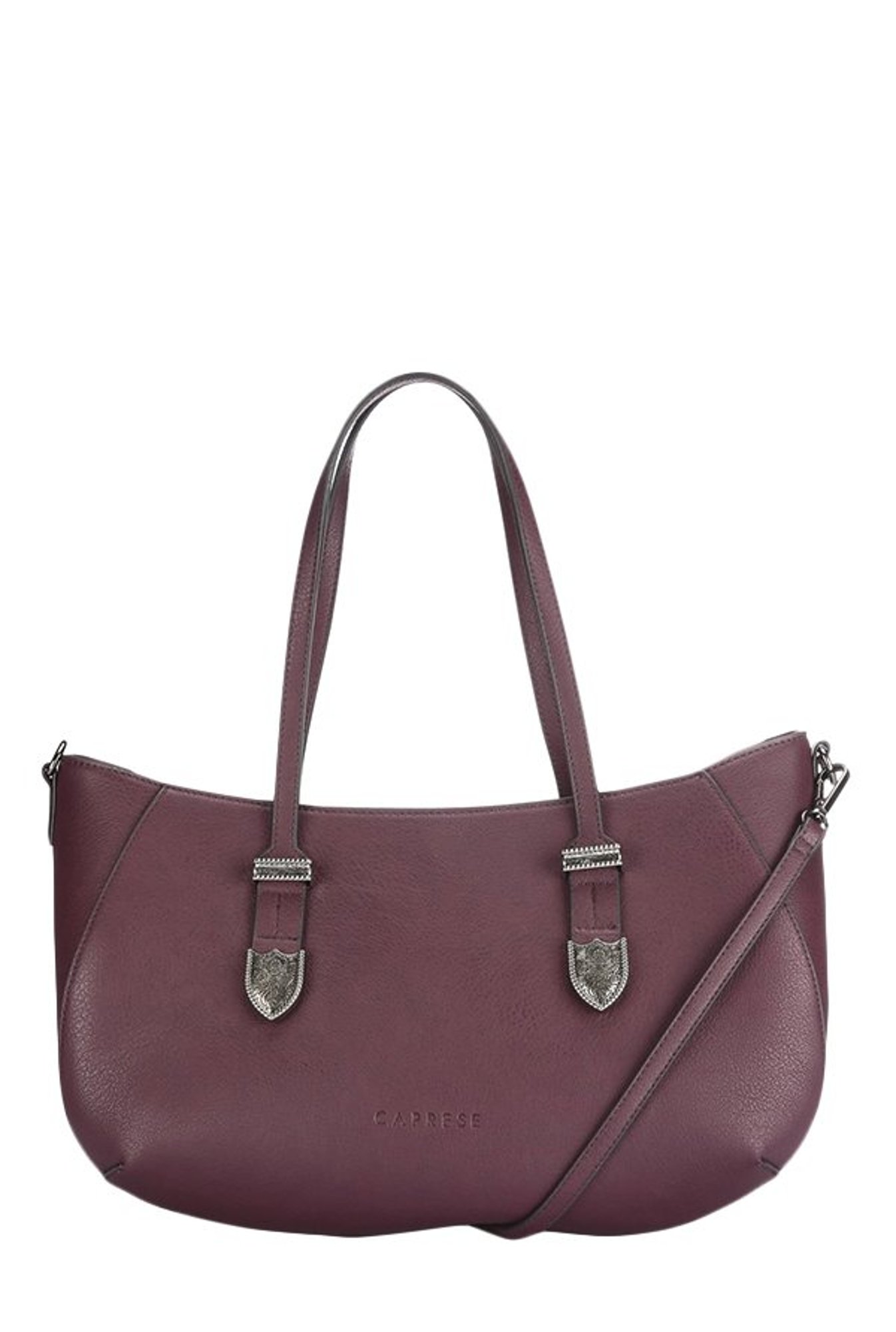 caprese burgundy solid shoulder bag