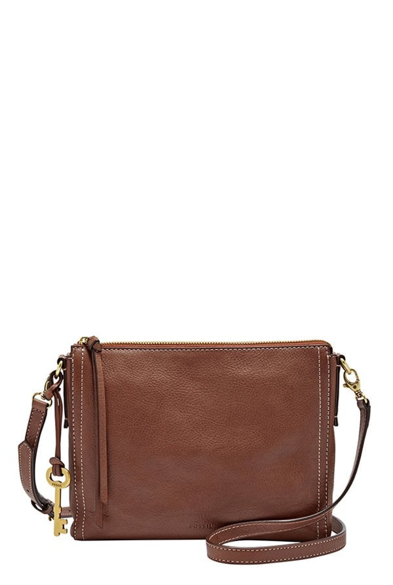 fossil sling bag leather