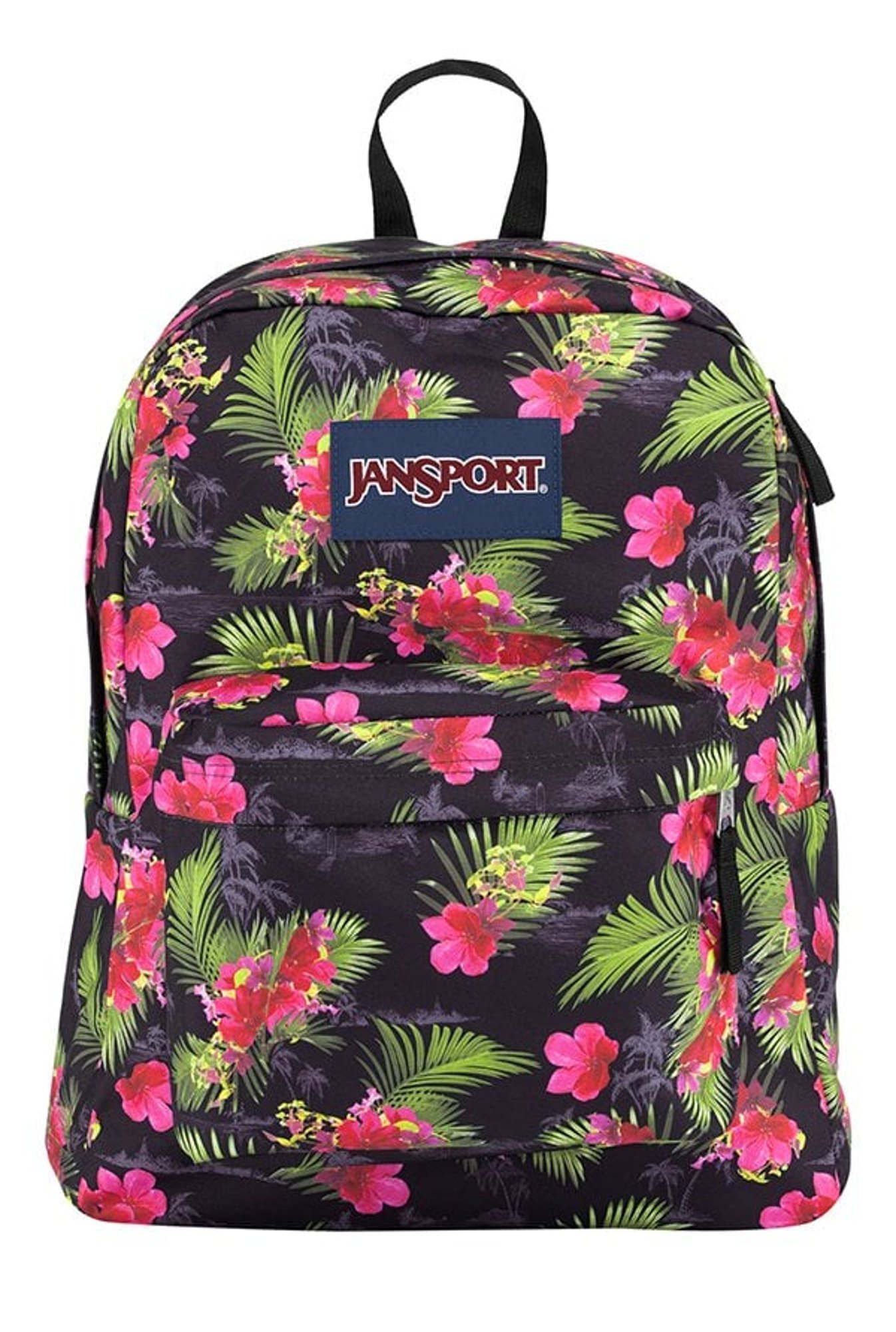 black floral jansport backpack
