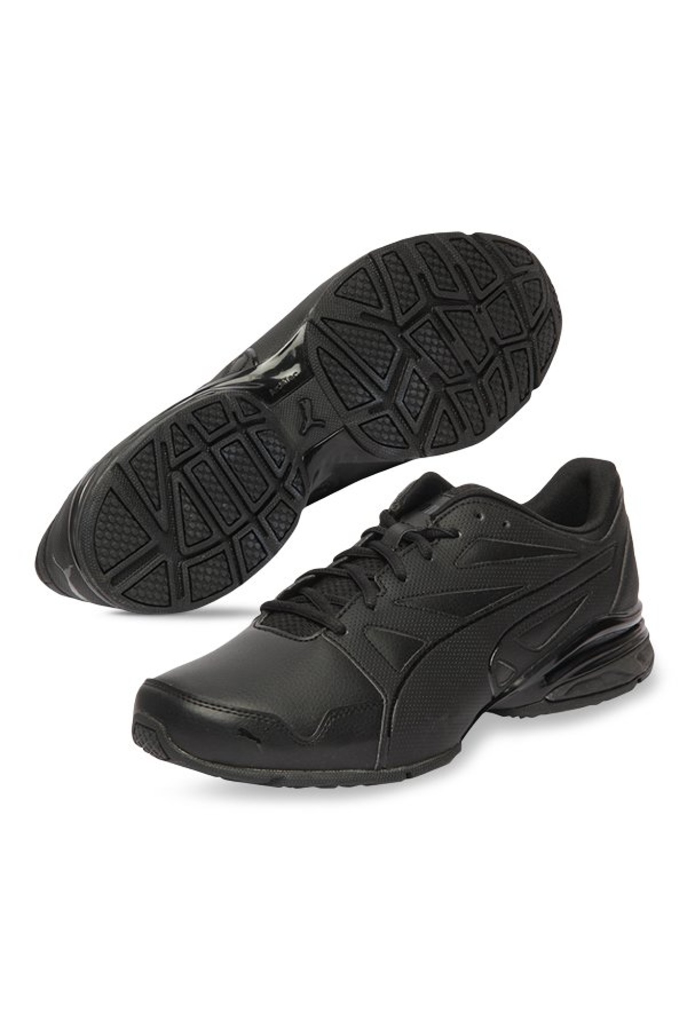 puma men's tazon modern fracture black running shoes
