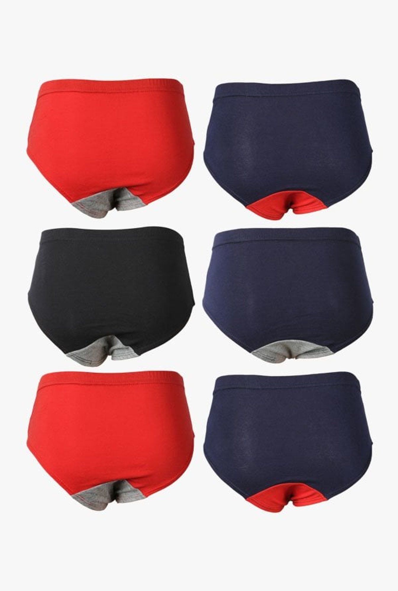 1-6 YEARS/ SIX-PACK OF HEART UNDERWEAR - Red