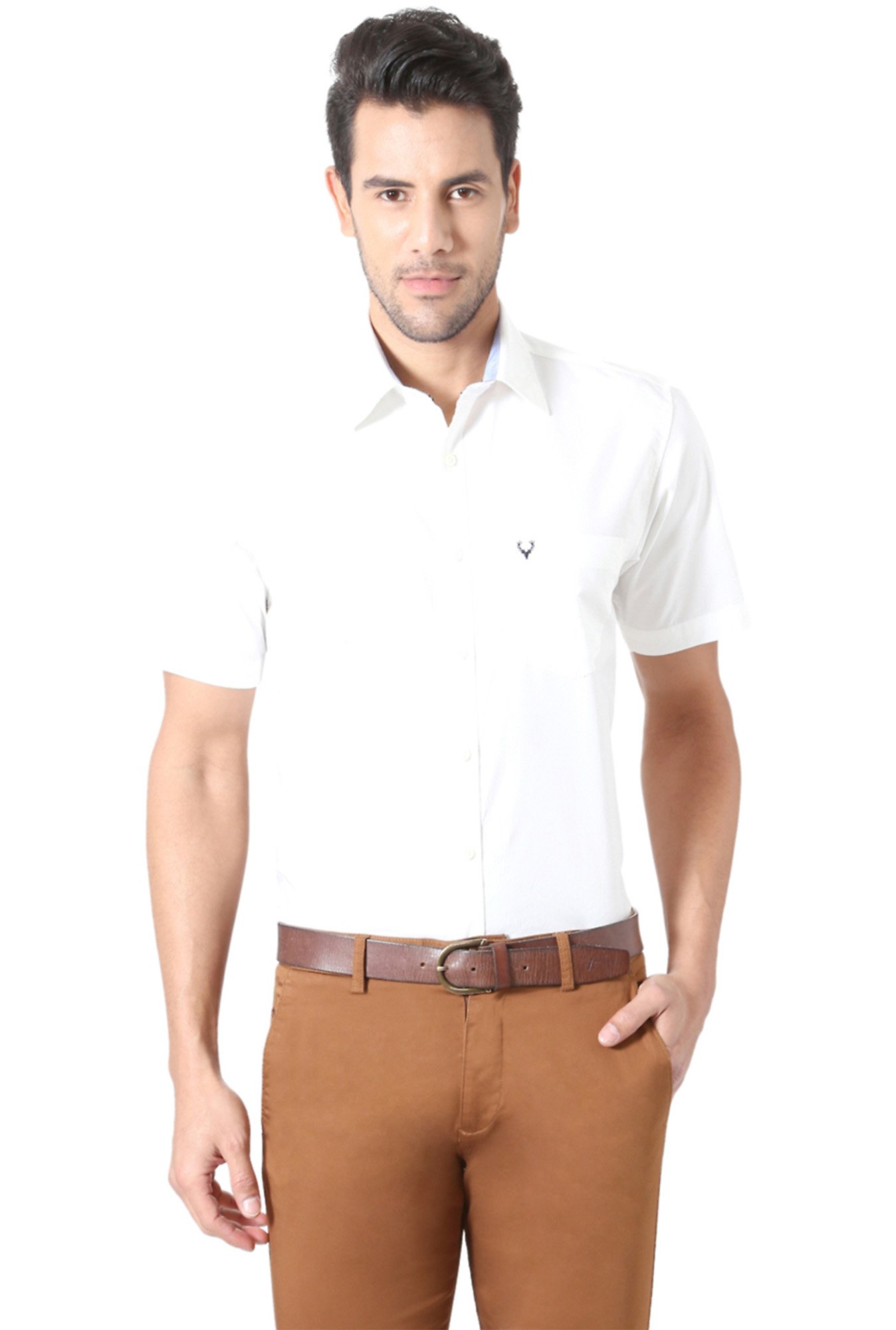 allen solly white shirt half sleeve